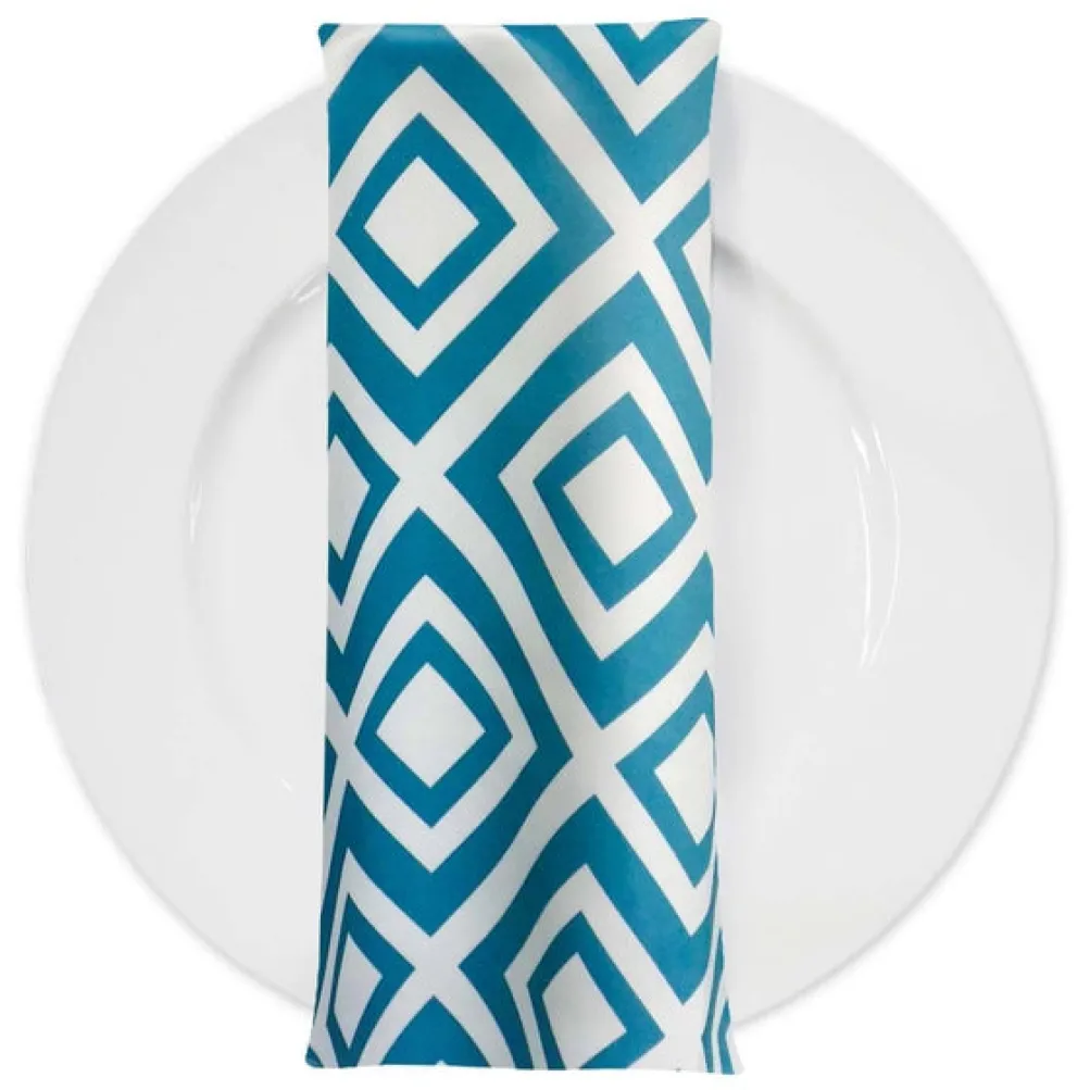 Paragon Print (Lamour) Table Napkin in Teal
