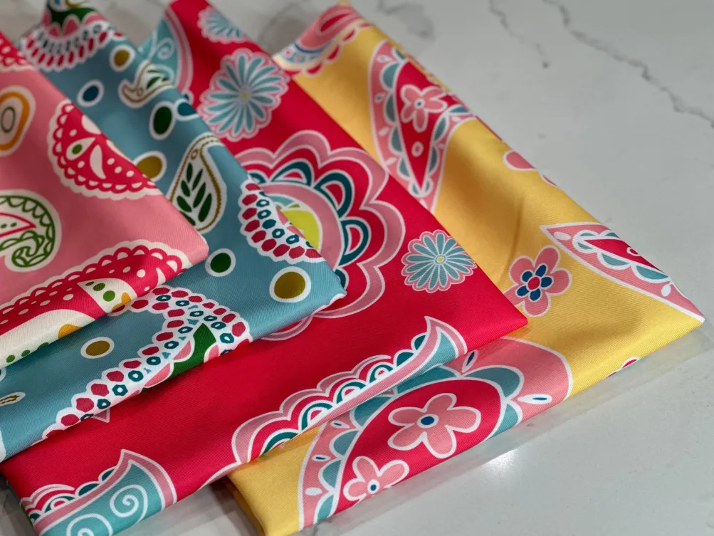 Pastel Paisley (Poly Print) Table Linen in Fuchsia