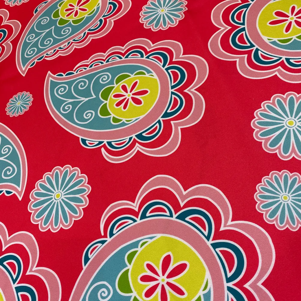 Pastel Paisley (Poly Print) Table Linen in Fuchsia