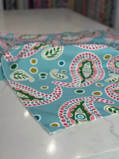 Pastel Paisley (Poly Print) Table Linen in Blue