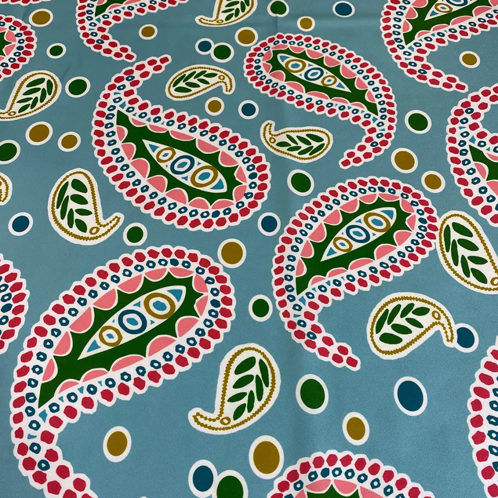 Pastel Paisley (Poly Print) Table Linen in Blue