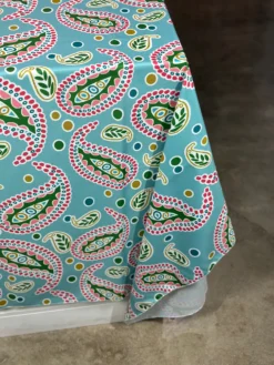 Pastel Paisley (Poly Print) Table Linen in Blue