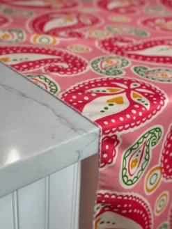 Pastel Paisley (Poly Print) Table Linen in Pink