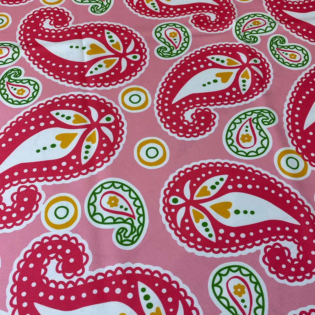 Pastel Paisley (Poly Print) Table Runner in Pink