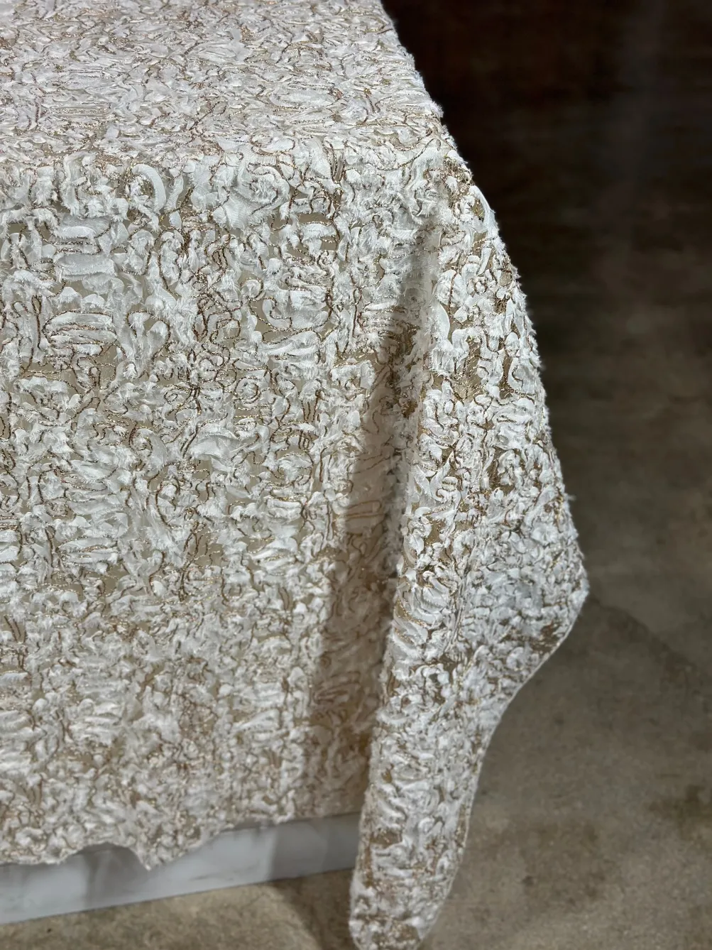Patina Sheer Table Linen in Ivory