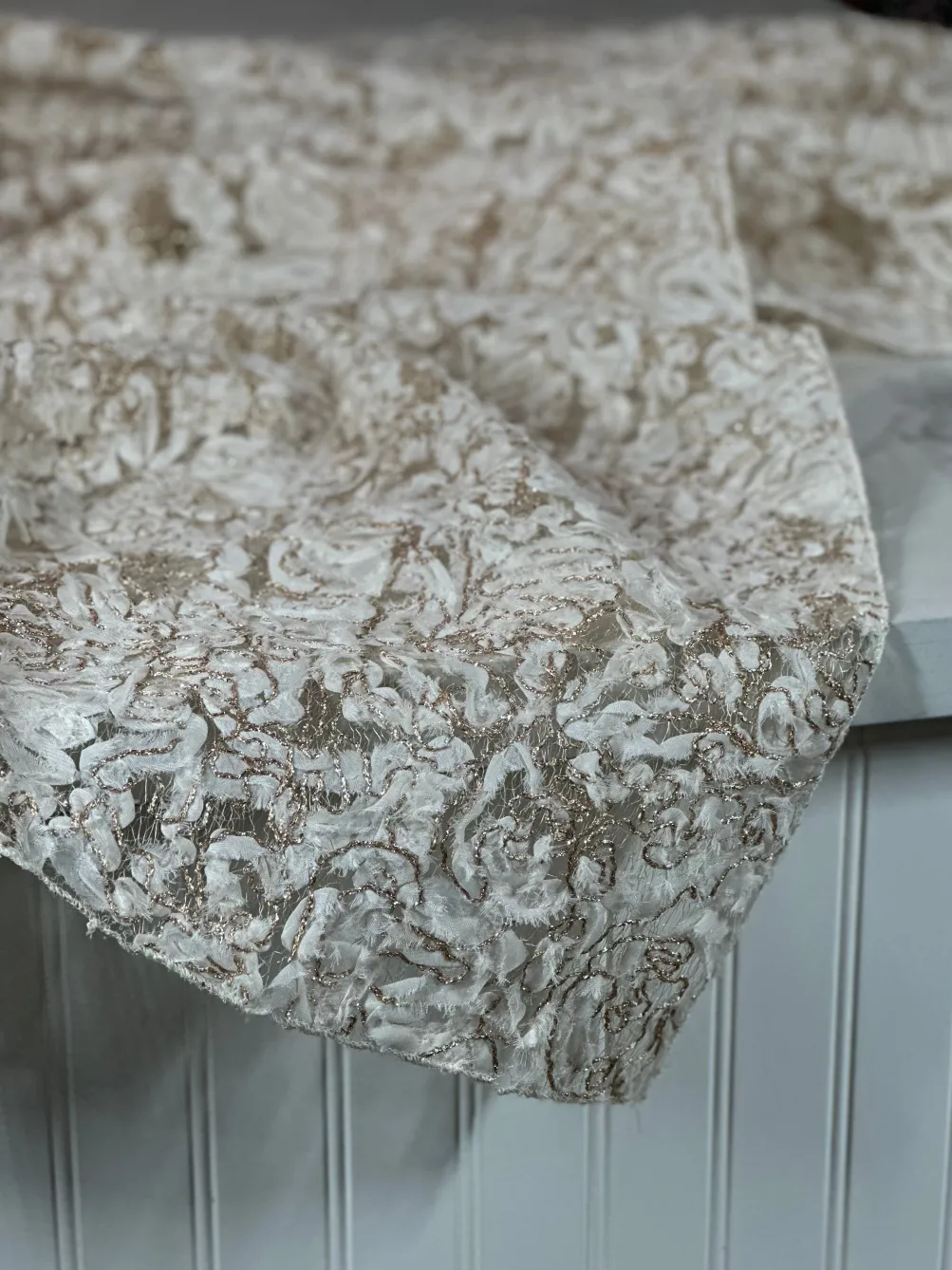 Patina Sheer Table Linen in Ivory