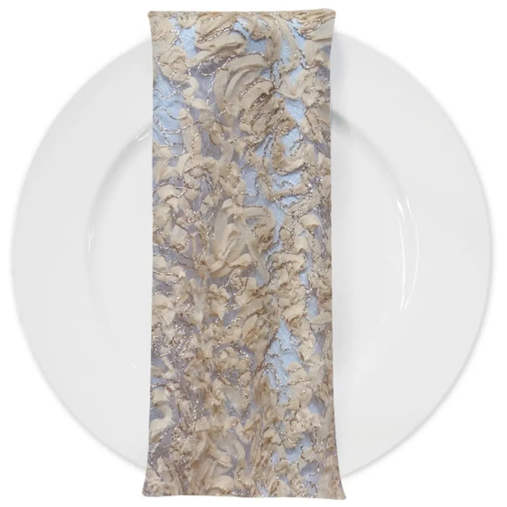 Patina Sheer (w/ Poly Lining) Table Napkin in Champagne