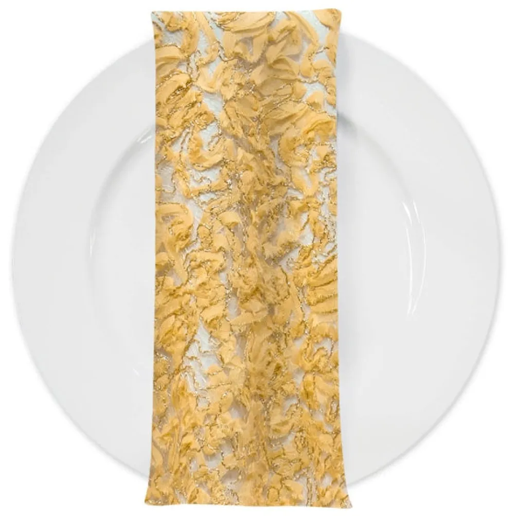 Patina Sheer (w/ Poly Lining) Table Napkin in Gold