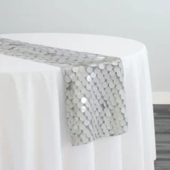 Payette Sequins Table Runner in White