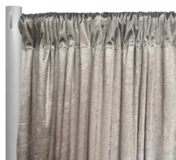 1pc - Lush Velvet Drapery Panel in Taupe (18' Tall x 58" Wide)