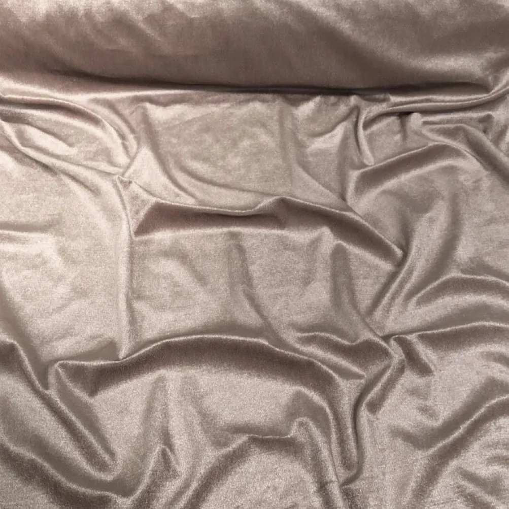 1pc - Lush Velvet Drapery Panel in Taupe (18' Tall x 58" Wide)