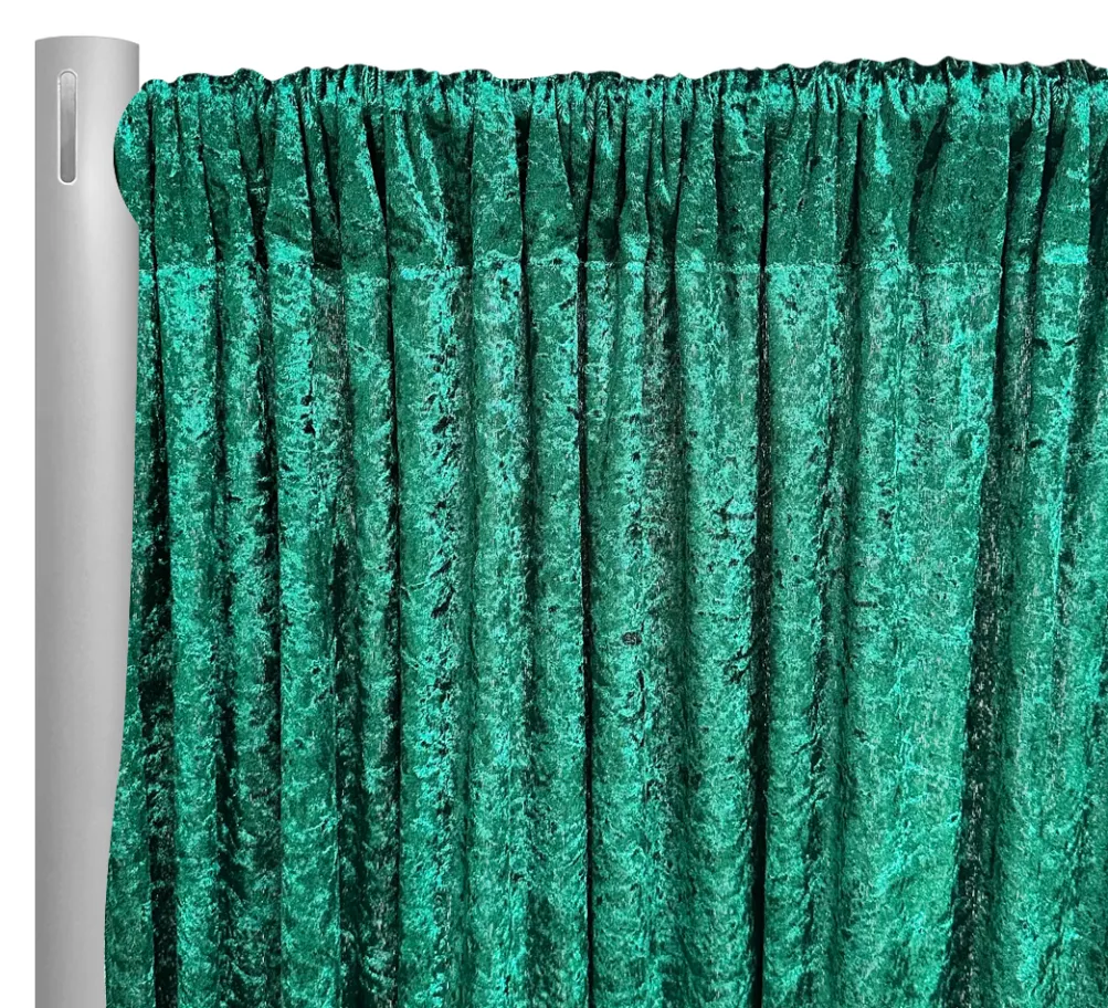 1pc - Panne (Crush) Velvet Drapery Panel in Hunter Green (16' Tall x 58" Wide)