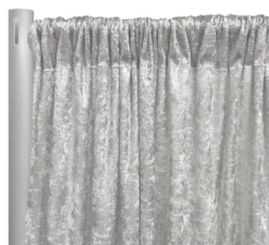 1pc - Panne (Crush) Velvet Drapery Panel in Silver (12' Tall x 58
