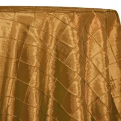 1pc - 2" Pintuck Taffeta Table Linens 120" Round - Gold
