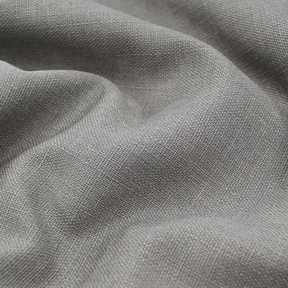 1pc - Rustic Linen Drapery Panels 16' Tall x 113" Wide - Silver