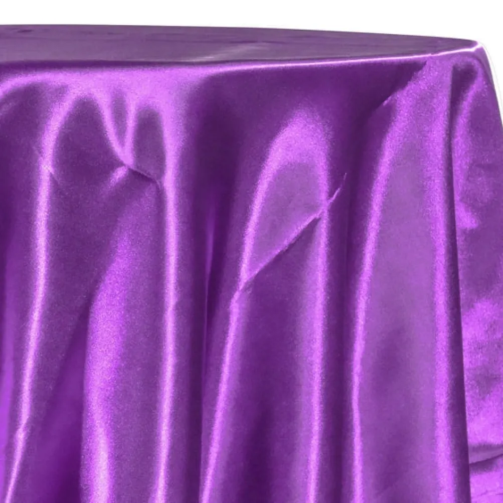 5pcs - Bridal Satin Table Linen 90"x132" Banquet - Plum 555