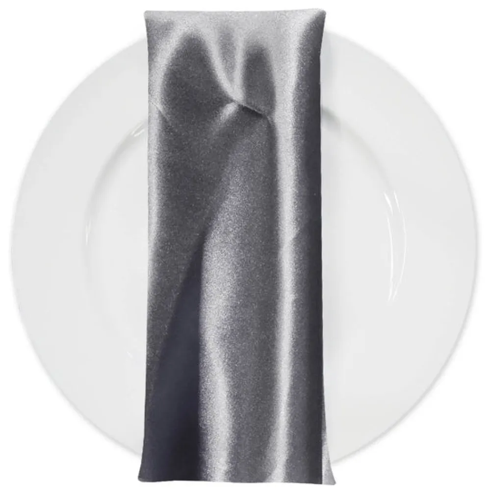 200pcs - Bridal Satin Table Napkin 18"x18" Square - Gray 665