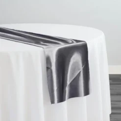 10pcs - Bridal Satin Table Runner 14"x108" - Gray 665