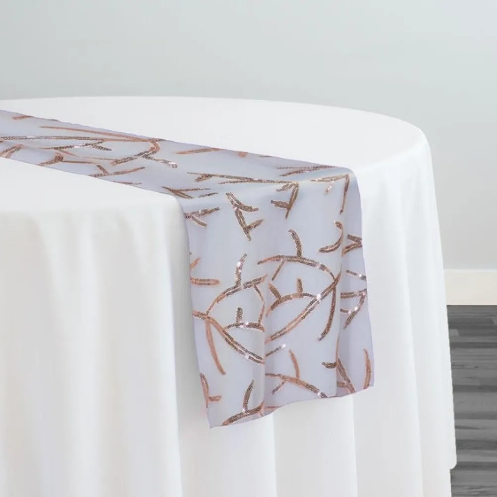 10pcs - Brooks Sequins Table Runner 14"x108" - Blush