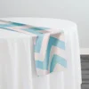 8pcs - Chevron Print (Lamour) Table Runner 14"x108" - Turquoise and White