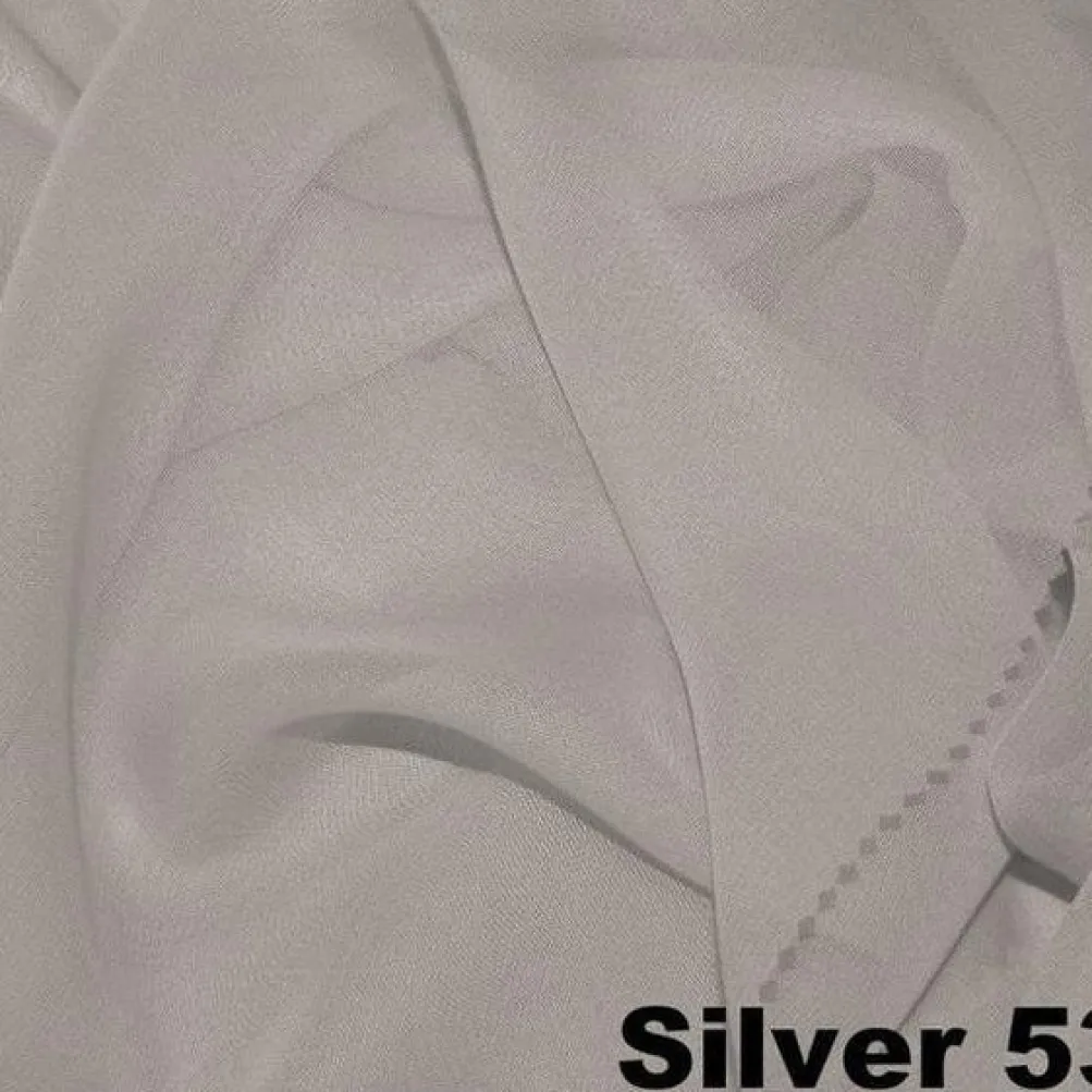 20pcs - Chiffon Drapery Panels 8' Tall x 54" Wide - Silver