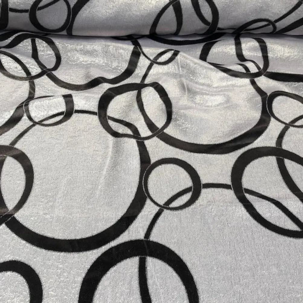 7pcs - Cirque Jacquard (Reversible) Table Runner 12"x12" - Black