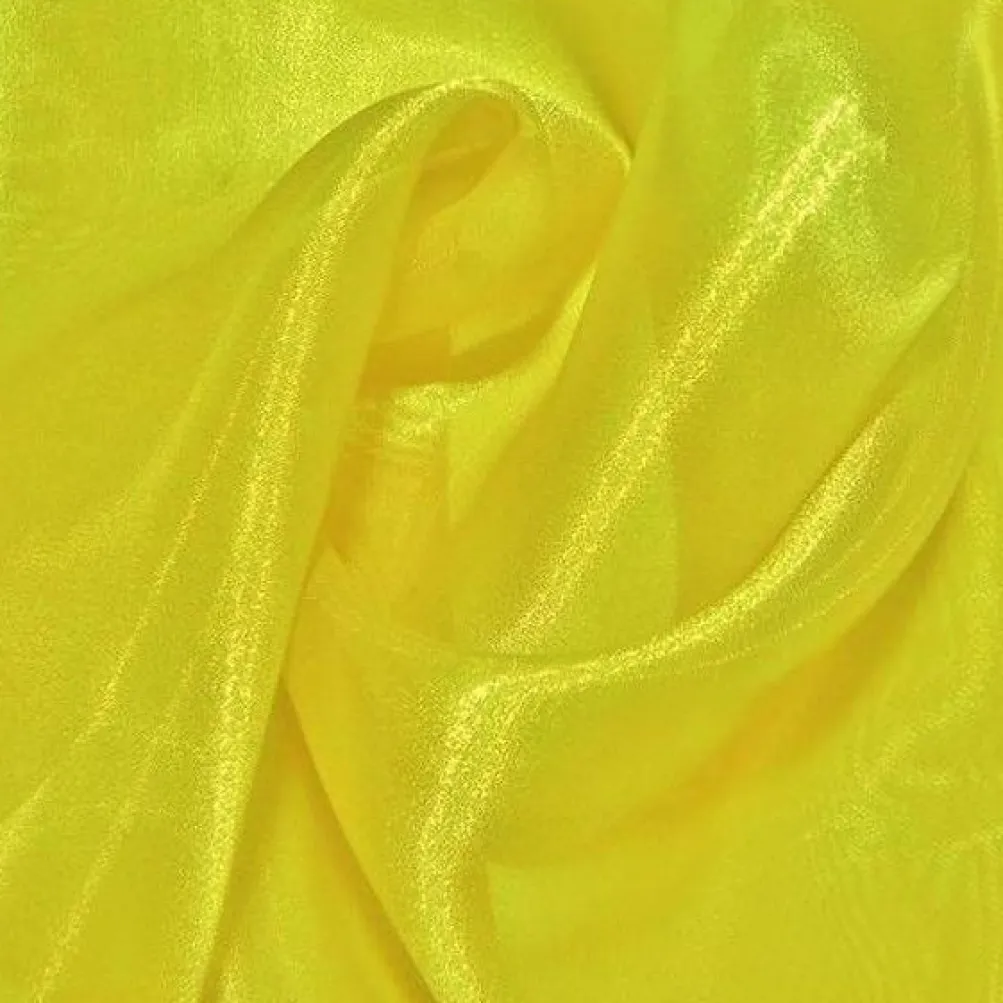 10pcs - Crystal Organza Table Linen 90"x90" Square - Yellow 966