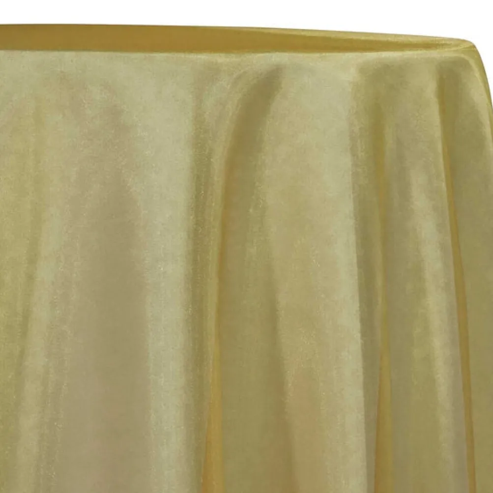 10pcs - Crystal Organza Table Linen 90" Round - Gold 901