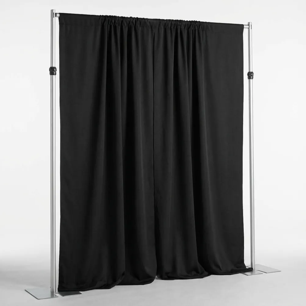 1pc - Scuba (Wrinkle-Free) Drapery Panel in Black (8' Tall x 58" Wide)