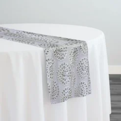 10pcs - Dahlia Sequins Table Runner 14"x108" - Silver