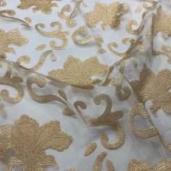 10pcs - Fleur De Lis Table Runner 20"x120" - Champagne