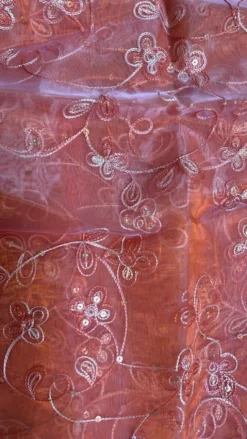 10pcs - Floral Embroidery Table Linen 72"x72" Square - Orange