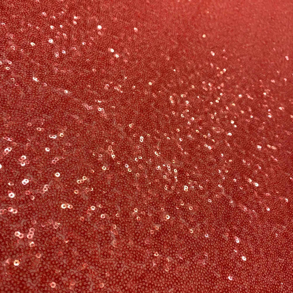 3pcs - Glitz Sequins Table Linen 120" Round - Coral