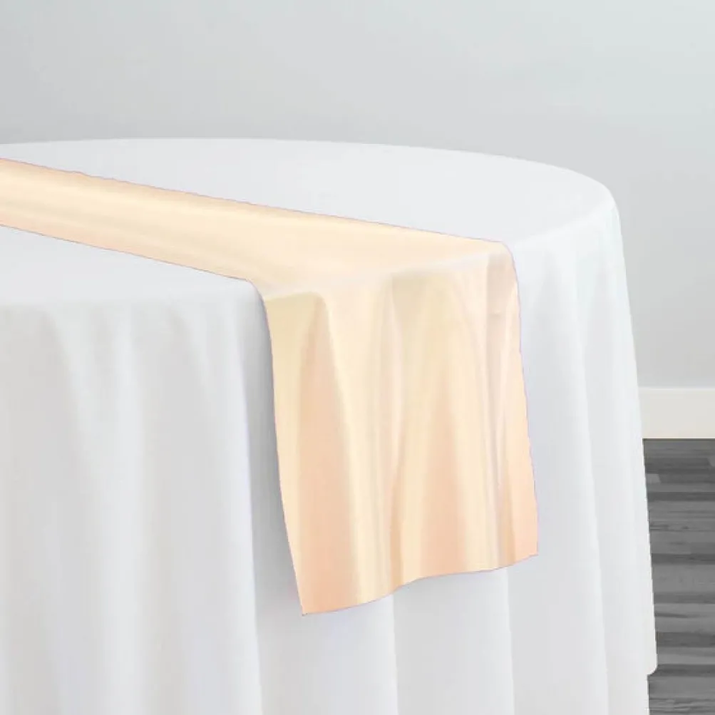10pcs - Lamour (Dull) Satin Table Runner 14"x108" - Ivory 1114