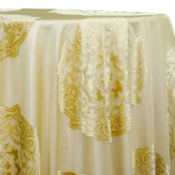 3pcs - Medallion Jacquard Sheer Table Linen 108