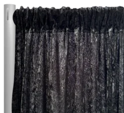 3pcs - Panne (Crush) Velvet Drapery Panel in Black (24' Tall x 58