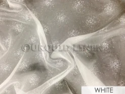63pcs - Pearl Organza - 8"x108" Sash w/ Straight Ends - White