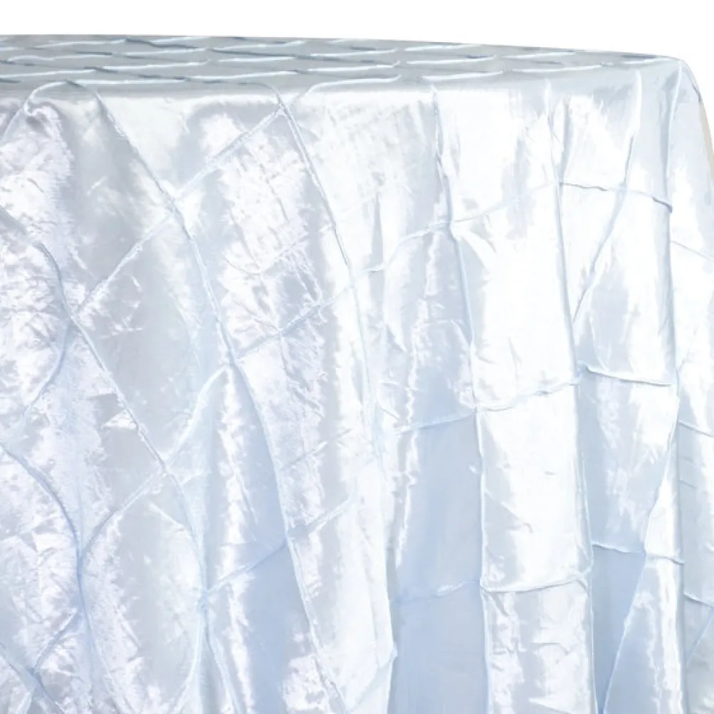 2pcs - 4" Pintuck Taffeta Table Linen 134" Round - White