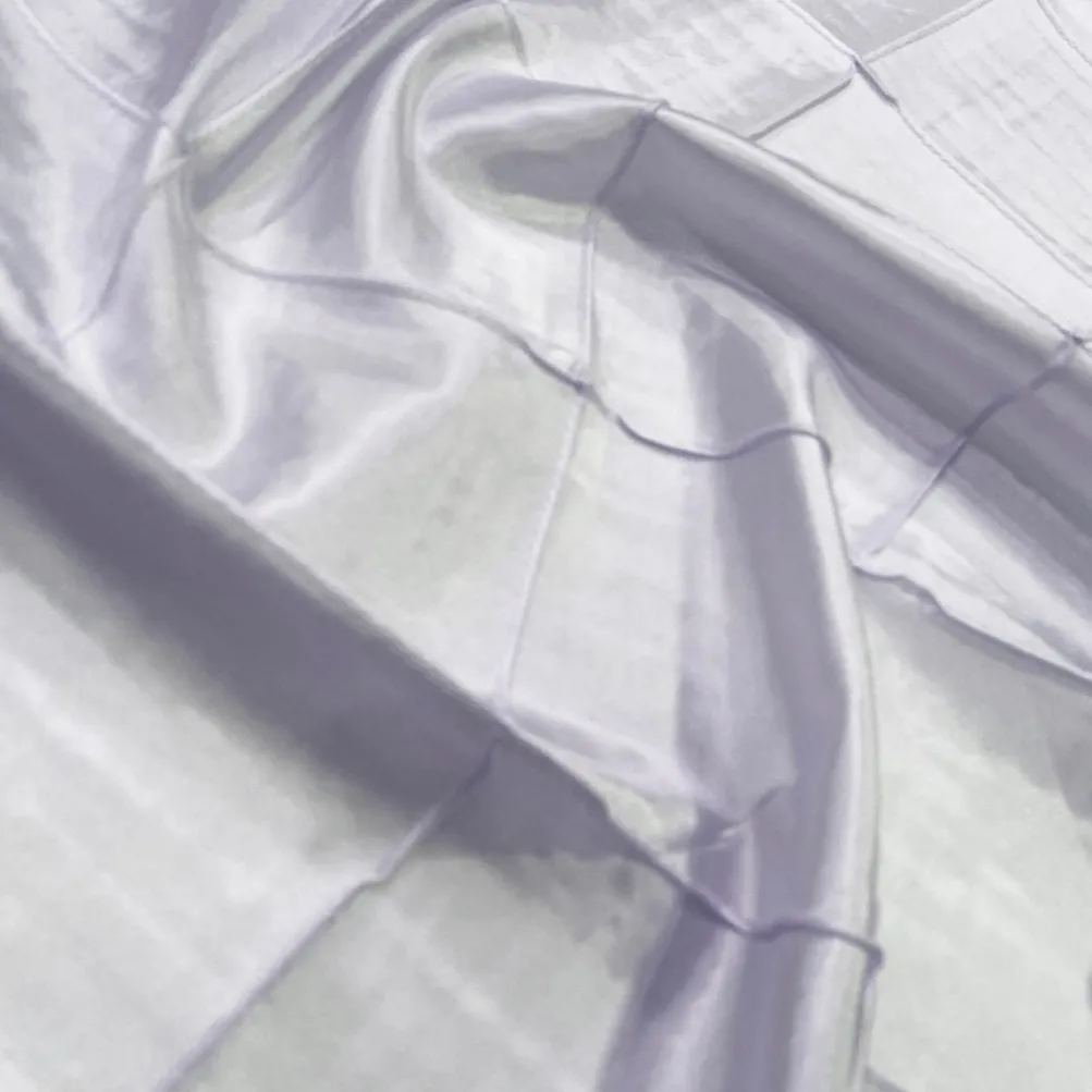 2pcs - 4" Pintuck Taffeta Table Linen 134" Round - White