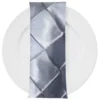 100pcs - 4" Pintuck Taffeta Table Napkin 18"x18" Square - Silver 097