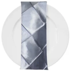 100pcs - 4" Pintuck Taffeta Table Napkin 18"x18" Square - Silver 097