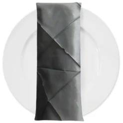 200pcs - 4" Pintuck Taffeta Table Napkin 18"x18" Square - Charcoal