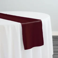 9pcs - Premium Poly (Poplin) Table Runner 14"x90" - Burgundy 1232