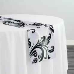 15pcs - Regal Jacquard (Reversible) Table Runner 14"x90" - Black
