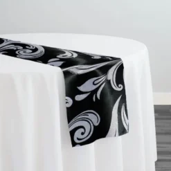 15pcs - Regal Jacquard (Reversible) Table Runner 14"x90" - Black