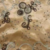 6pcs - Ribbon Taffeta Sequins Table Runner 14"x108" - Champagne/Brown