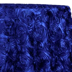 5pcs - Rose Satin (3D) Table Linen 132" Round - Royal