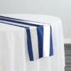 9pcs - 2" Satin Stripe Table Runner 14"x108" - White and Navy