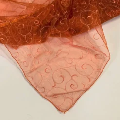 10pcs - Swirl Embroidery Sheer - 72"x72" Square - Orange