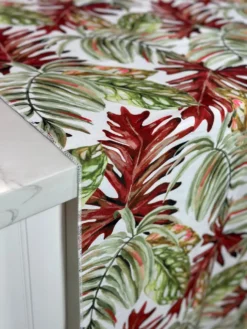 2pcs - Tropical Print (Dupioni) Table Linen in Red (90